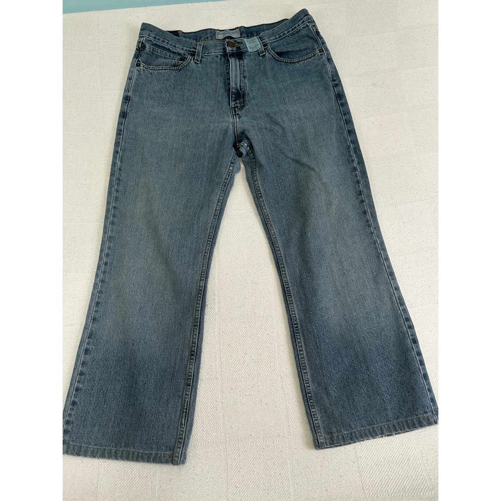Levi Strauss Signature Low Loose Boot Jeans Mens 36x29 Blue Denim Relaxed Fit